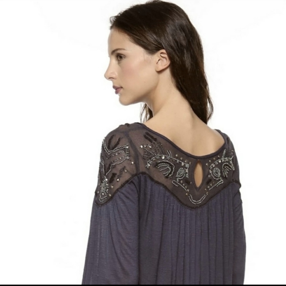 Free People beaded long sleeve top - Picture 5 of 11